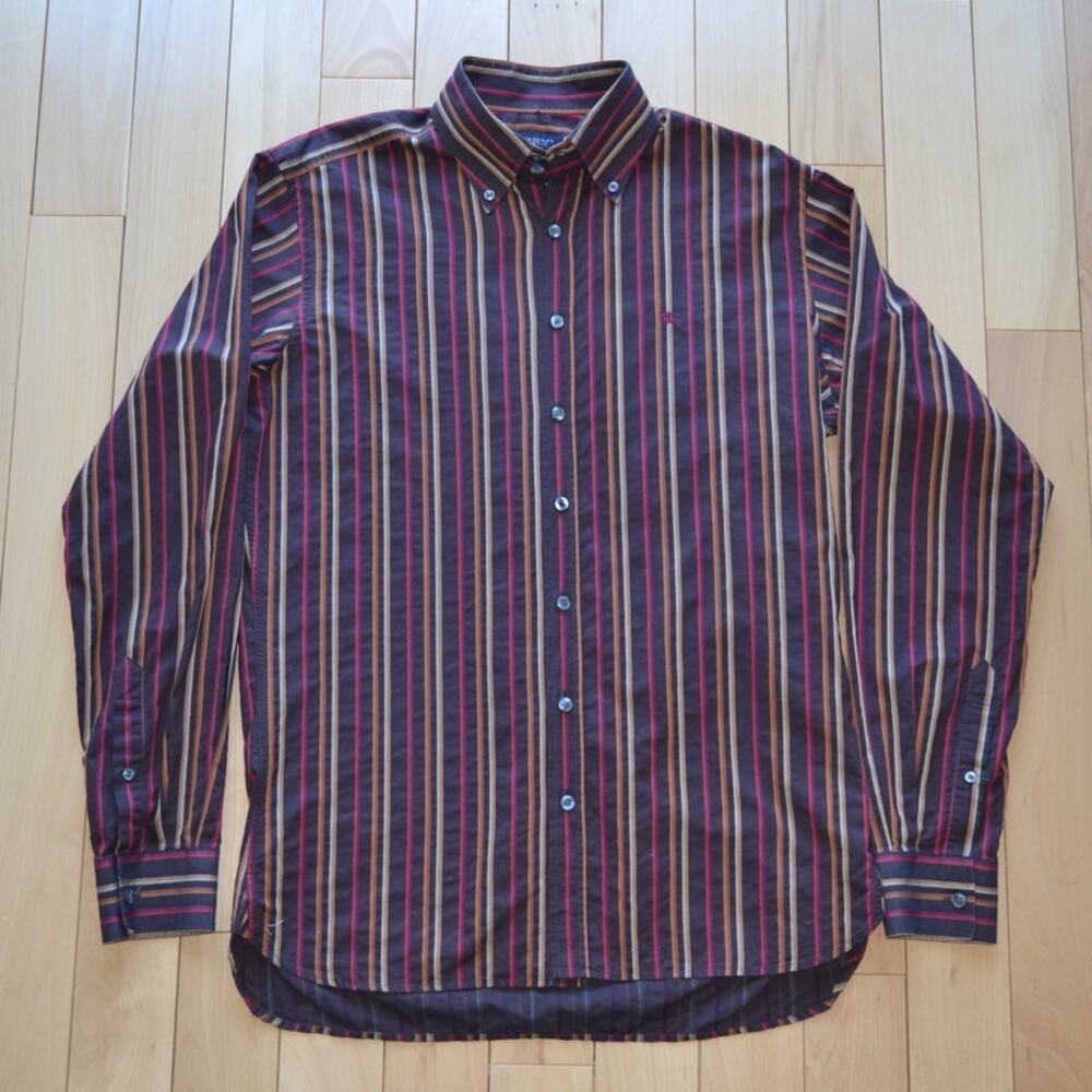 Vintage Burberry Button Down Shirt Striped